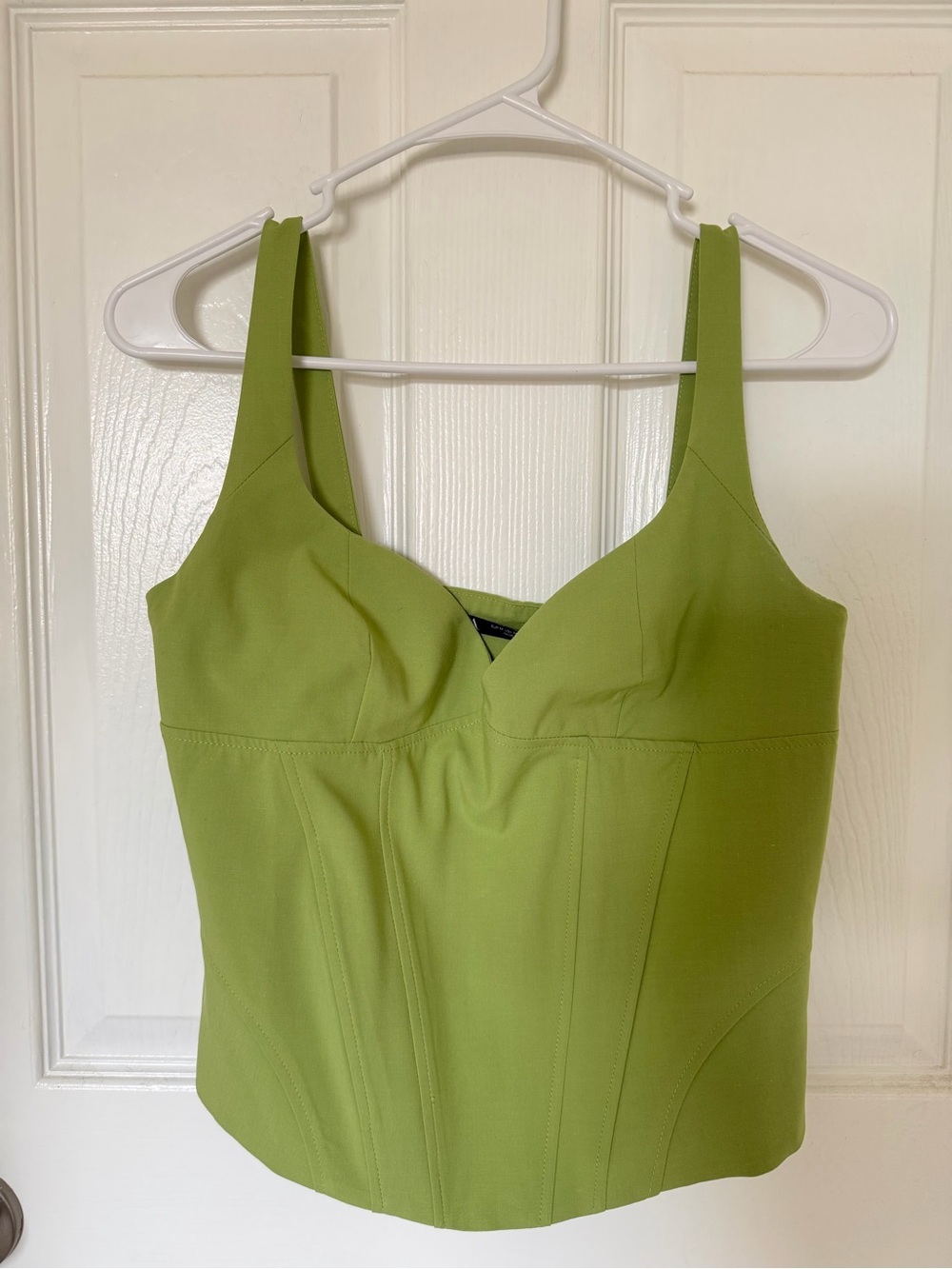 Zara Lime Green Structured Bustier Top